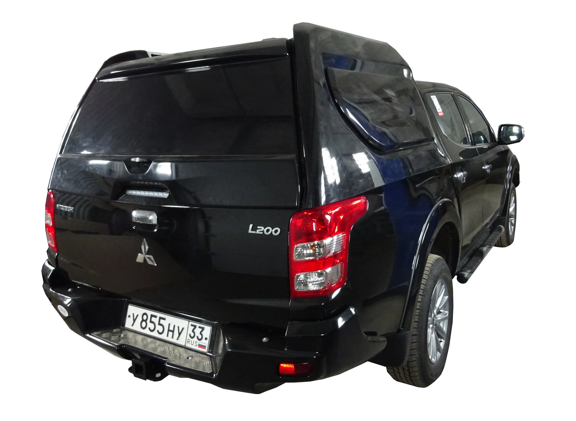 картинка Крышка (кунг) кузова для Mitsubishi L200 (двойная кабина) (2015-2019)/Fiat Fullback (двойная кабина) (2016-) (3 двери) (чёрная) АВС-Дизайн ABC.MCCL200