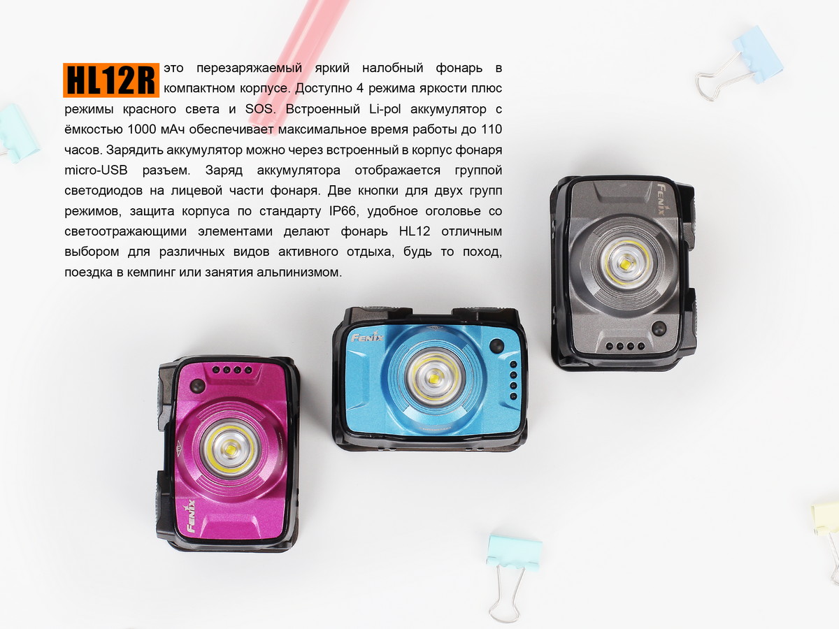 картинка Налобный фонарь Fenix HL12 пурпурный