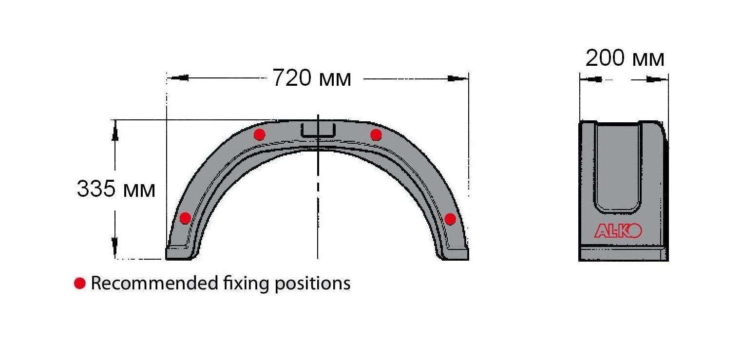 картинка Крыло для прицепа, пластиковое, AL-KO E2070