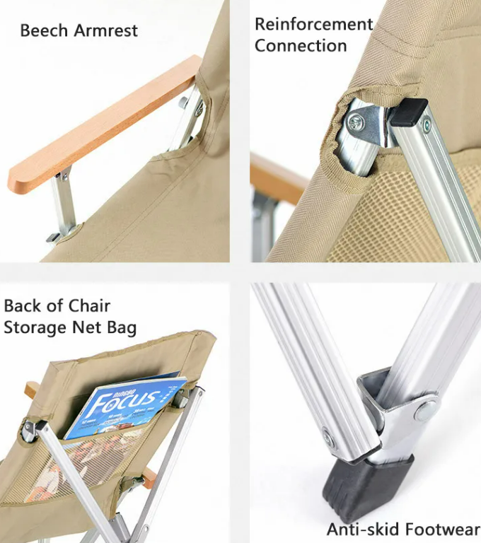 Кресло туристическое Naturehike, складное черное, до 120 кг