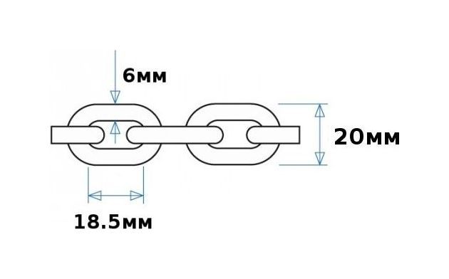 картинка Цепь якорная оцинкованная 6 мм, DIN766