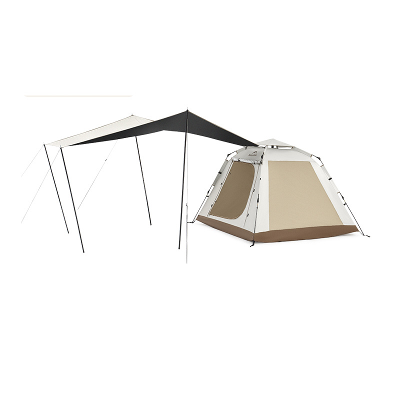 Палатка Naturehike Ango Picnic CNK2450WS021  трёхместная c навесом бежевая c черным