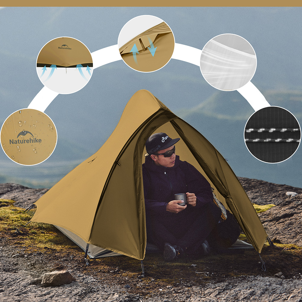 Палатка Naturehike Cloud up Pro CNK2350WS020 двухместная коричневый,6976507662550