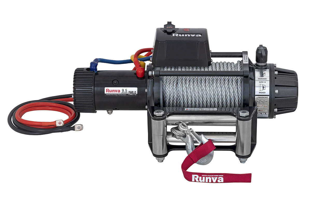 картинка Лебёдка Runva 9500 lbs 4350 кг 24V влагозащищенная, стальной трос