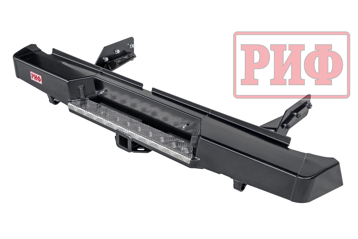 картинка Бампер задний РИФ Mitsubishi L200 2019+ с квадратом под фаркоп