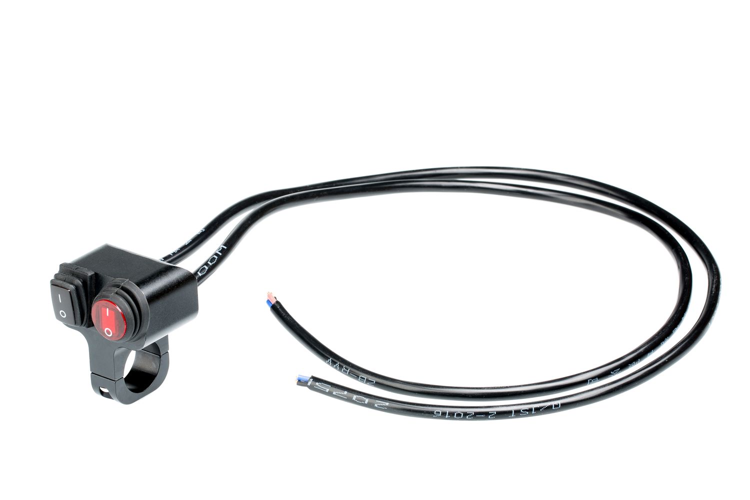 картинка Выключатель влагозащищенный 2228, двухкнопочный, цвет корпуса черный, под трубу D22мм