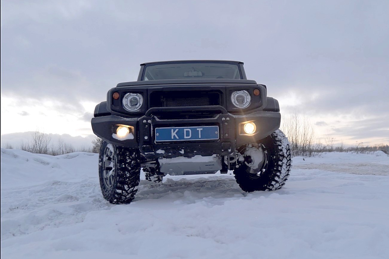 картинка Передний силовой бампер со скрытой установкой лебедки - Suzuki Jimny, под проект HUSKY