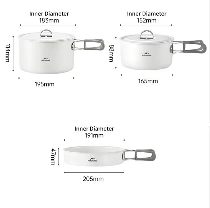 картинка Набор посуды Naturehike туристический 3 предмета, керамическое покрытие