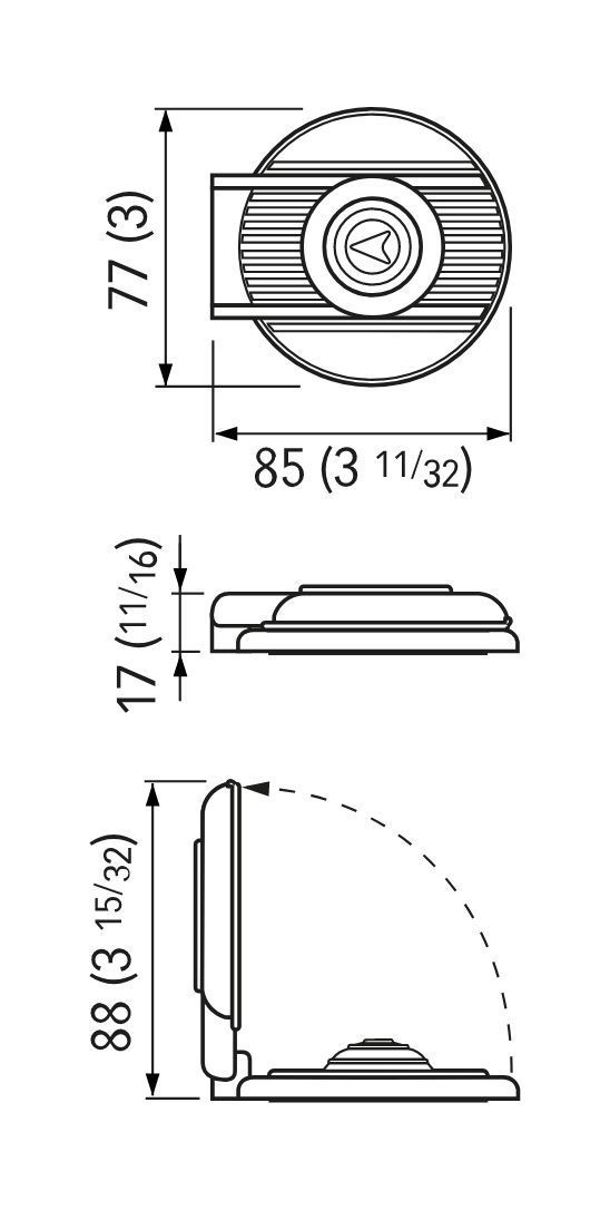 картинка Кнопка управления якорной лебедкой Quick, палубная, Up, белый