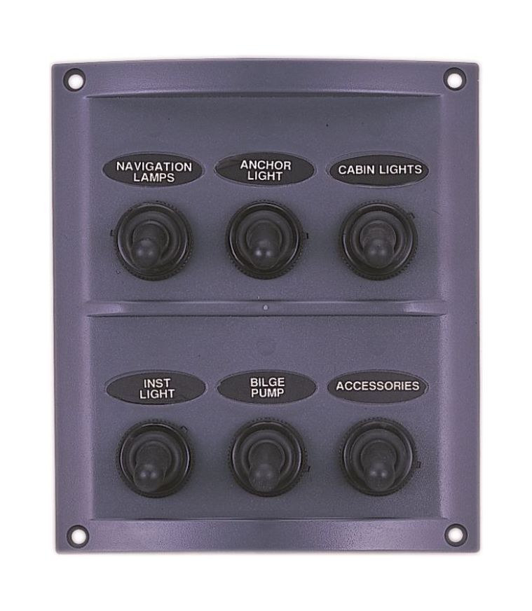 картинка Панель бортового питания 6 переключателей, индикация, предохранители