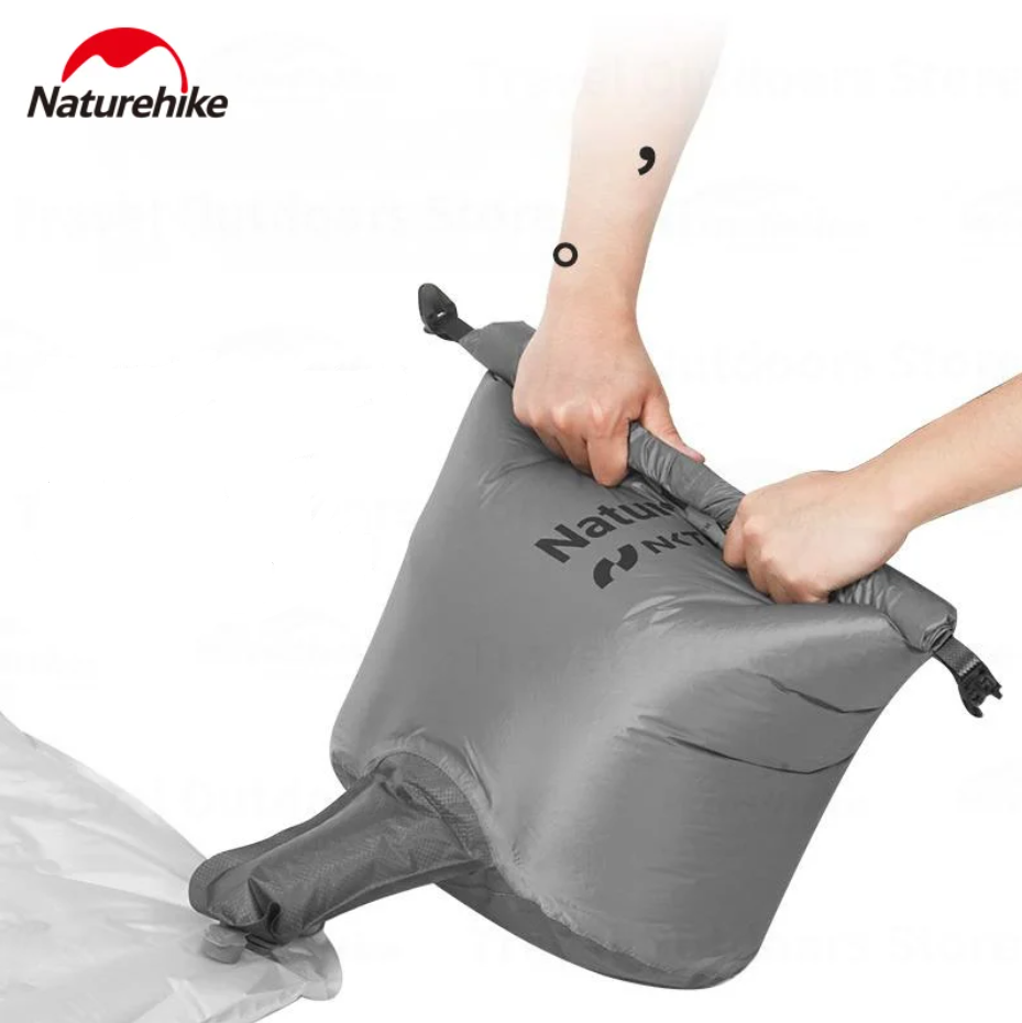 картинка Коврик надувной Naturehike 196х64х12 см, серебристый карбон