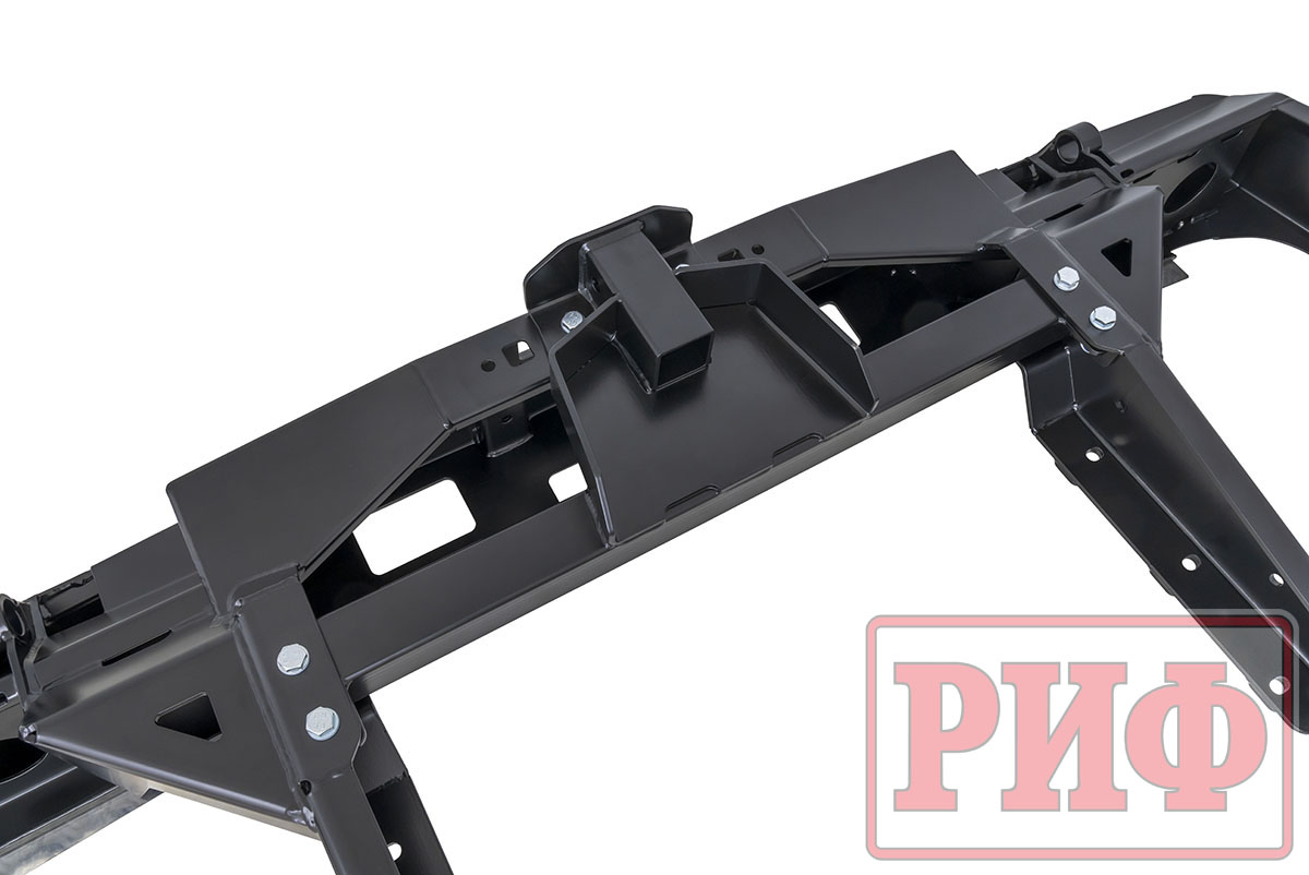 картинка Бампер задний РИФ для ГАЗ Соболь с площ. под лебёдку, квадратом под фаркоп и фонарями