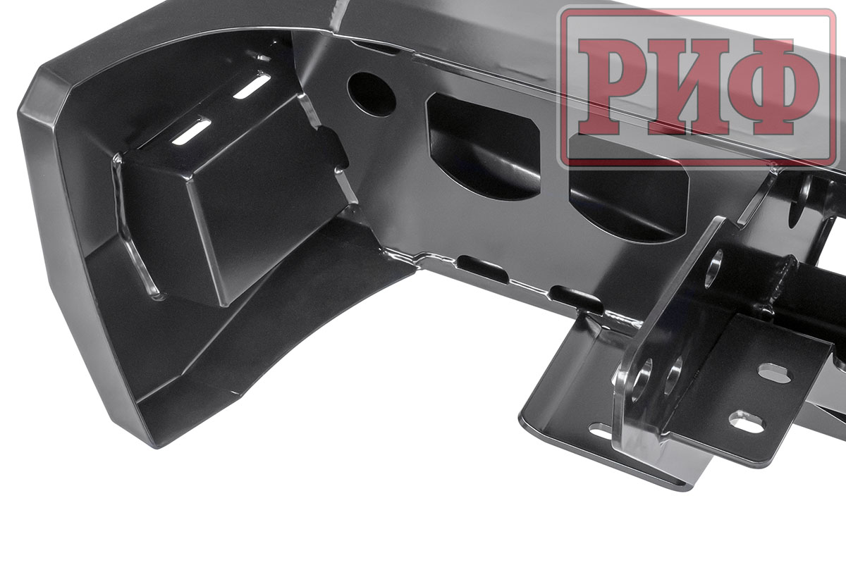 картинка Бампер задний РИФ Toyota Tundra 2007+ с квадратом под фаркоп, 2-мя калитками и фонарями