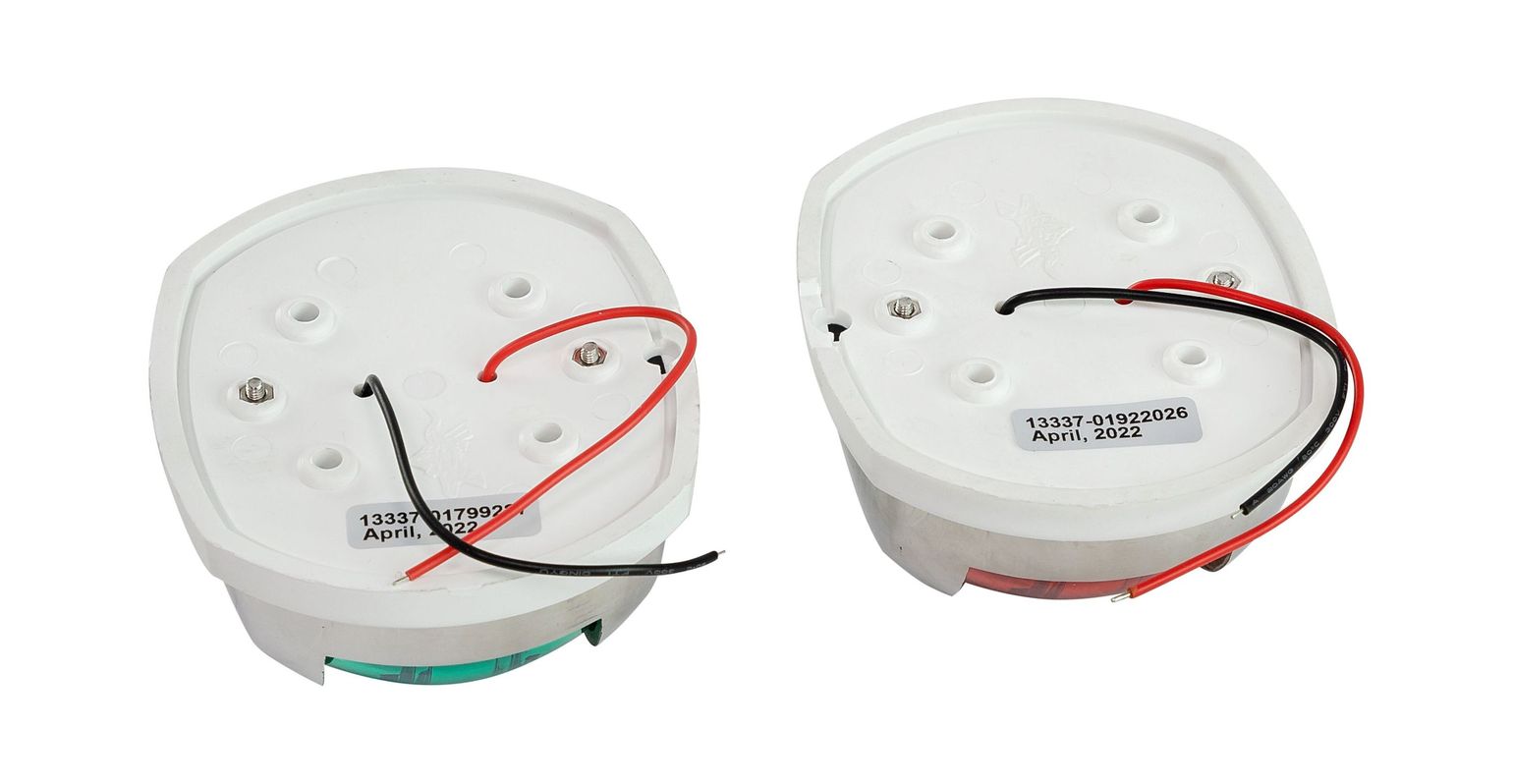 картинка Огни ходовые 89х55 мм комплект (красный, зеленый), LED, нержавеющий корпус