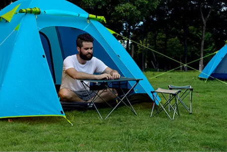 картинка Палатка Naturehike P-Series 4-местная, алюминиевый каркас, голубая