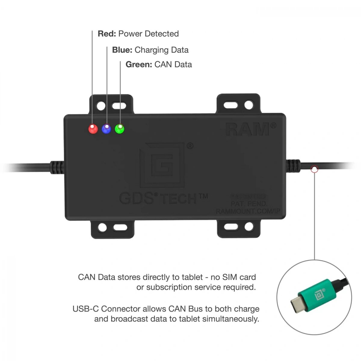 Шина GDS® CAN с 9-контактным разъемом RAM-GDS-CAN-9PU
