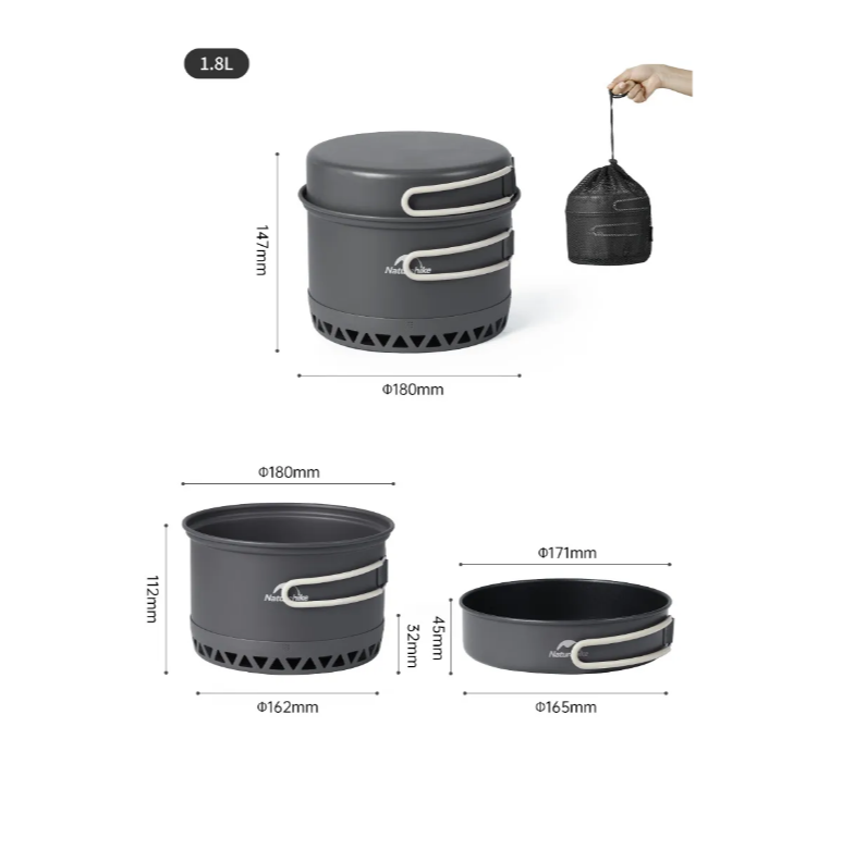 картинка Набор посуды Naturehike туристический 1 персона 1,8 л