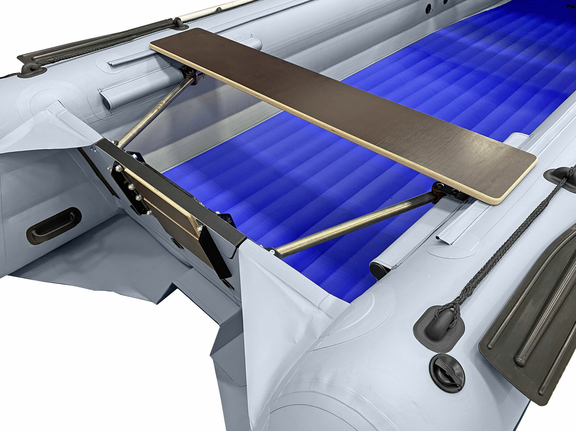 картинка Надувная лодка ПВХ, Шерпа 430 JET, разъемный транец, тент,  серый