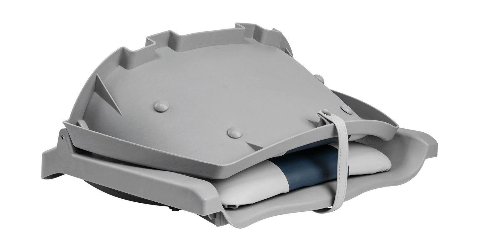 картинка Кресло мягкое складное, обивка винил, цвет серый/синий