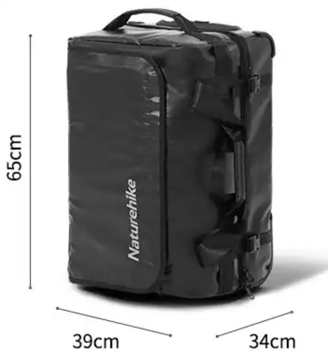 картинка Сумка дорожная Naturehike, с колесами, 65х39х34,черная