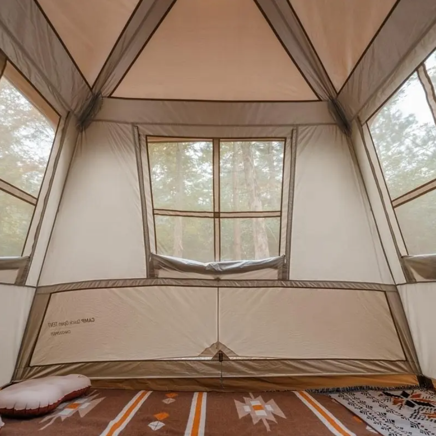 картинка Палатка Naturehike Village 4-местная, автоматическая, алюминиевый каркас, коричневая