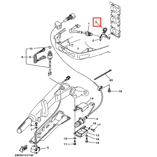 картинка Скоба пружинная Yamaha 40-140 663825550100