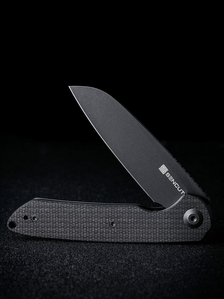 картинка Складной нож SENCUT Kyril 9Cr18MoV Steel Black Stonewashed Handle Black Micarta