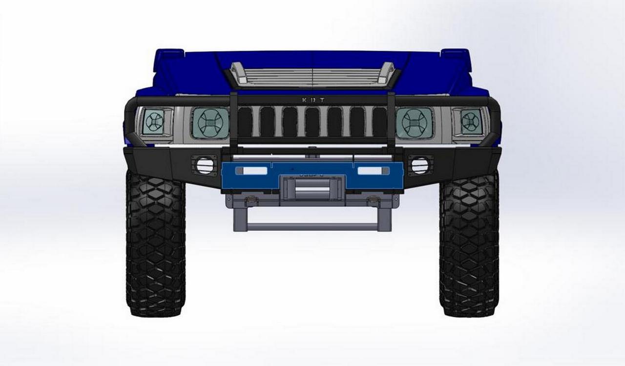 картинка Передний силовой бампер со съемным кенгурином - HUMMER H3