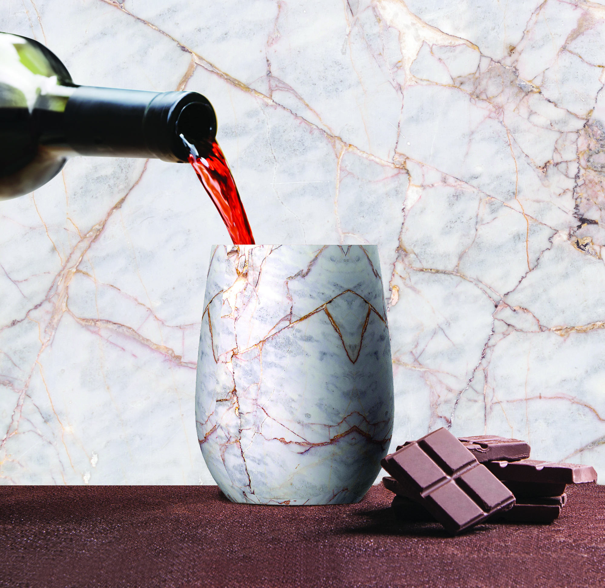 картинка Термобокал IMPERIAL WINE, 270 мл, мрамор