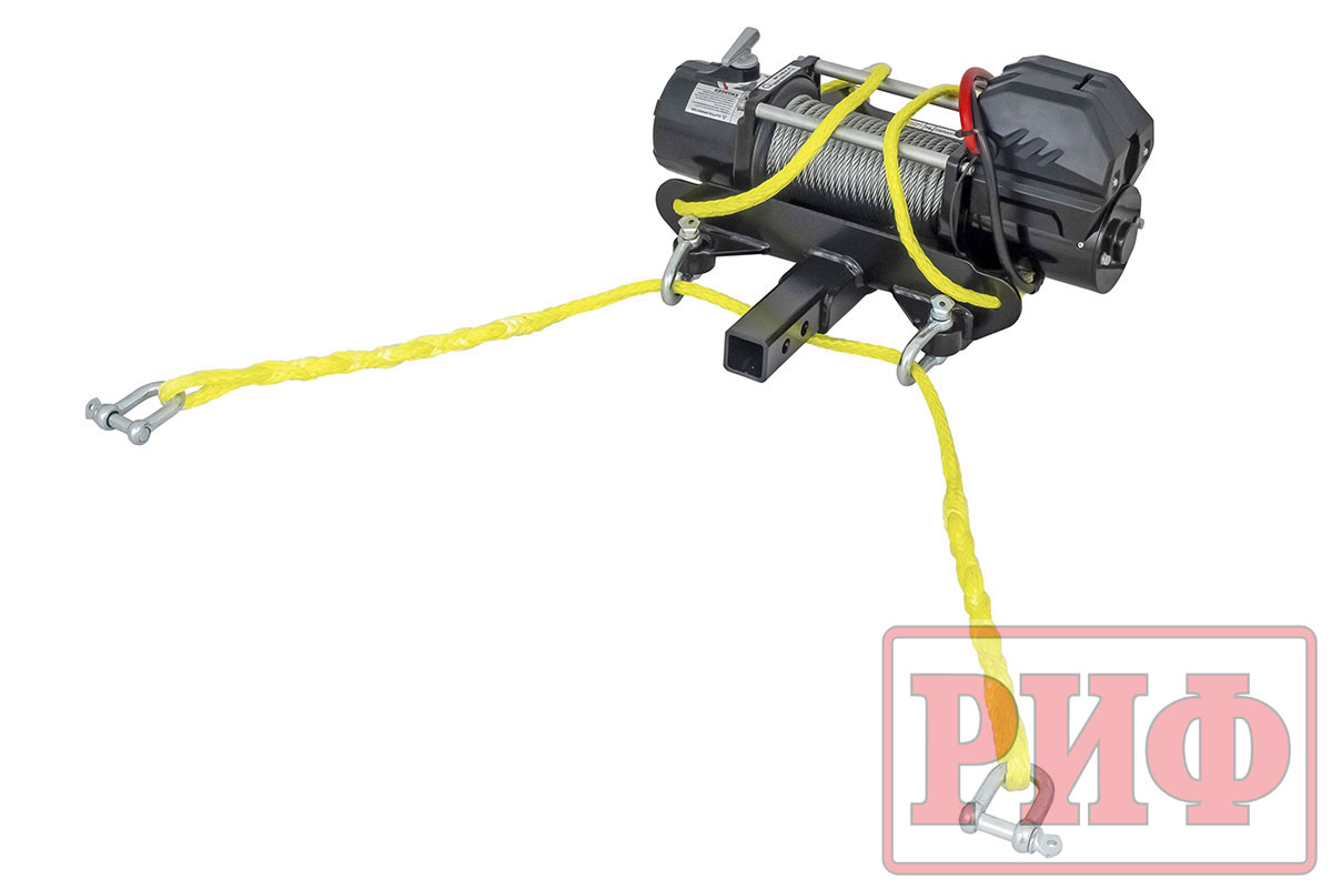 картинка Переносная лебедка РИФ 9000U c квадратом для фаркопа, сталь (облегченная)