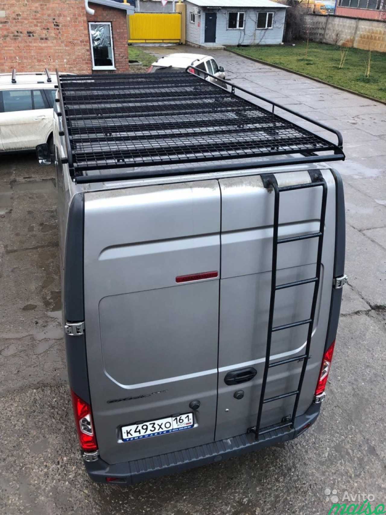 картинка Багажник Евродеталь Газель Некст, длинная база, Грузовая платформа с сеткой