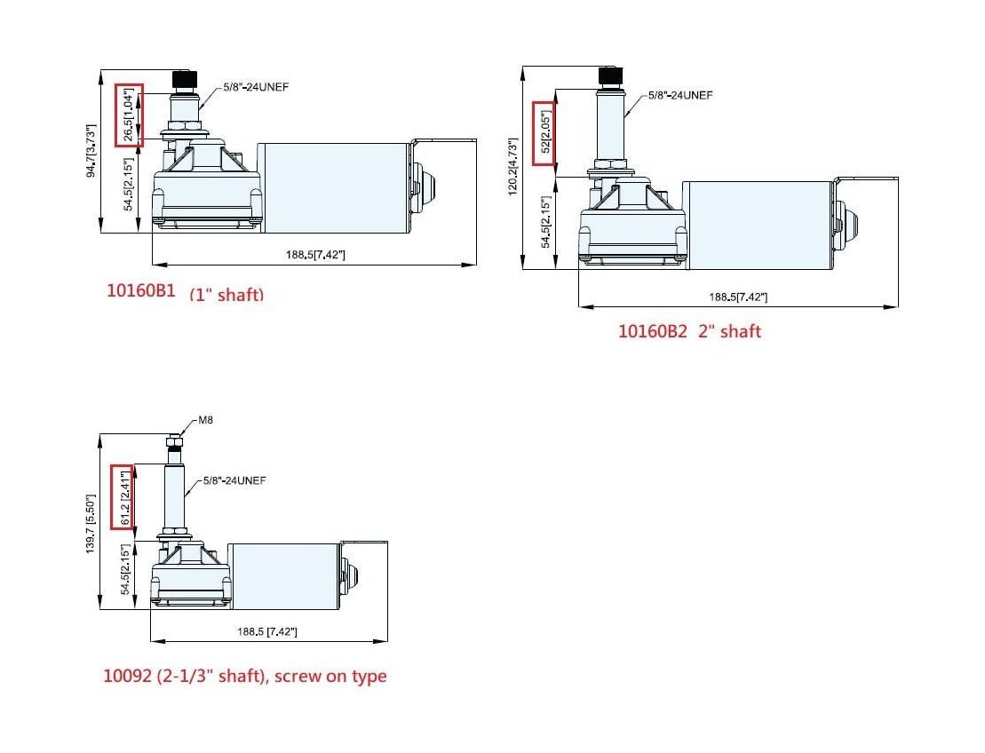 картинка Электропривод стеклоочистителя 24 В (ось 1")