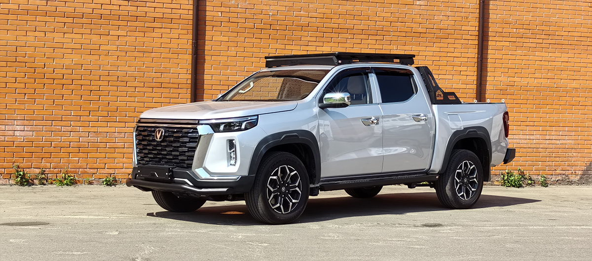 картинка Бампер задний Changan Hunter Plus с квадратом и фонарями РИФ силовой