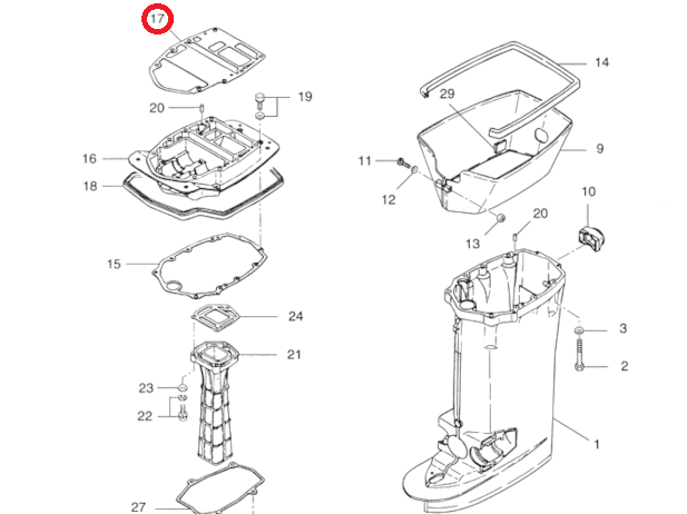 картинка Прокладка под блок Tohatsu 60-70 (Osaka)