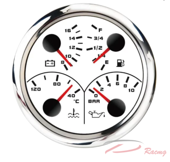 картинка Прибор многофункциональный аналоговый 4в1 (д.85мм;белый, хромированный ободок) (DEPO)