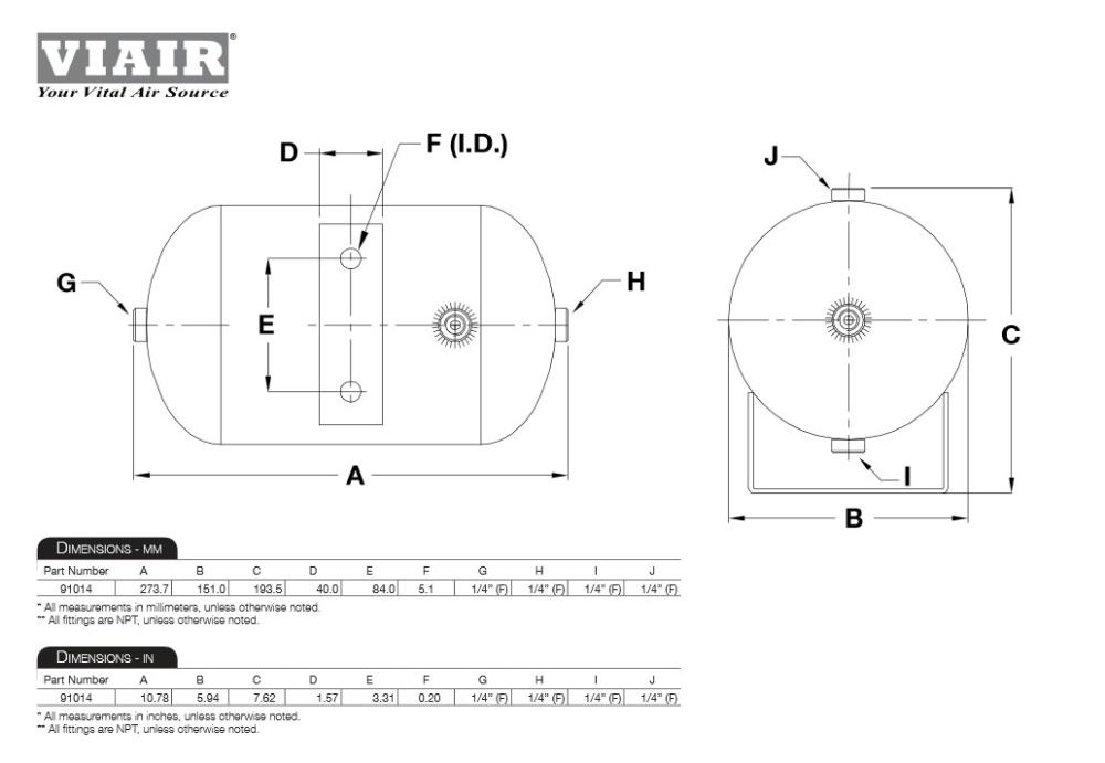 картинка Ресивер VIAIR 1 Ga/4л. 4 входа