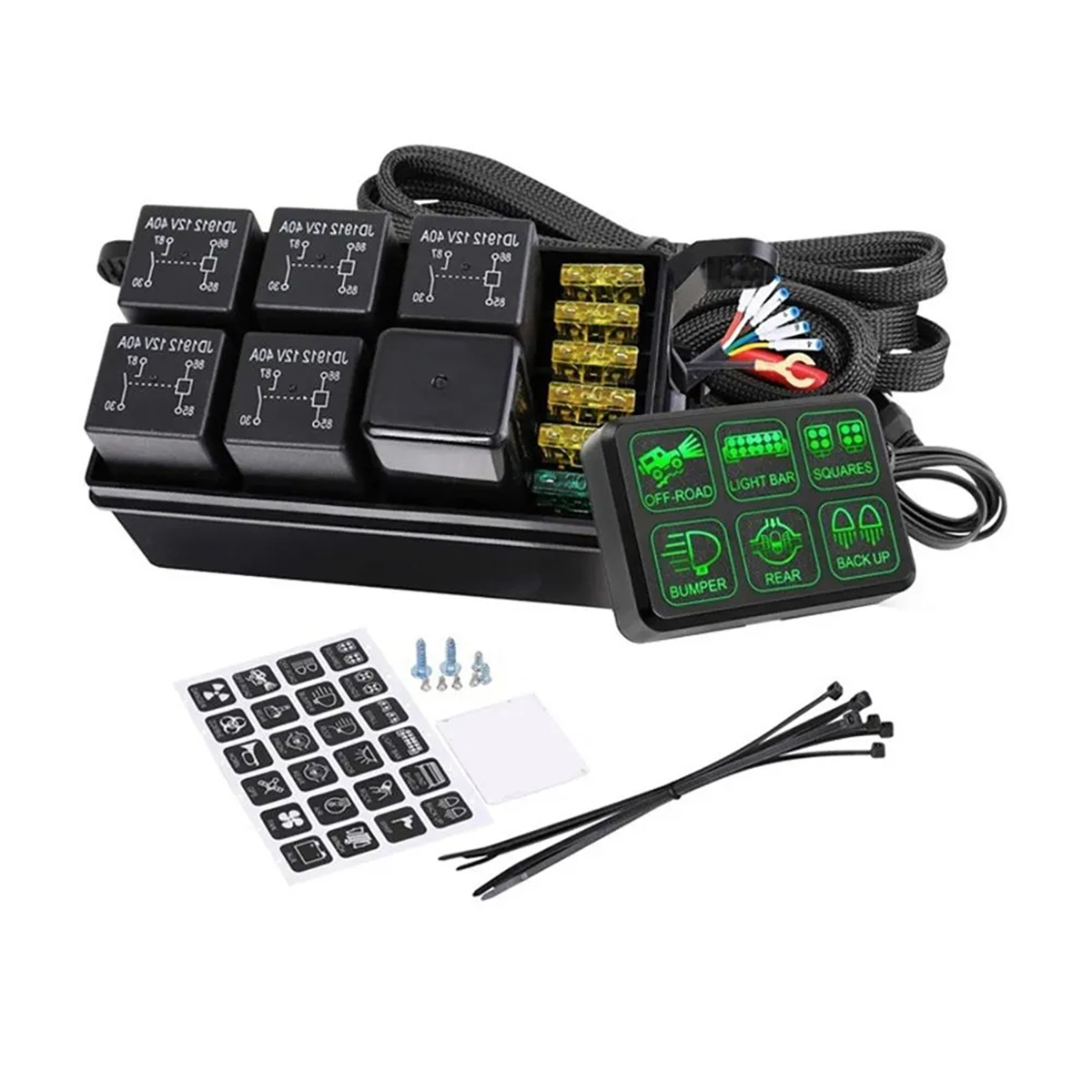 картинка Панель переключателей групповая 6 шт. 12В 60А, 24В 40А 960Вт