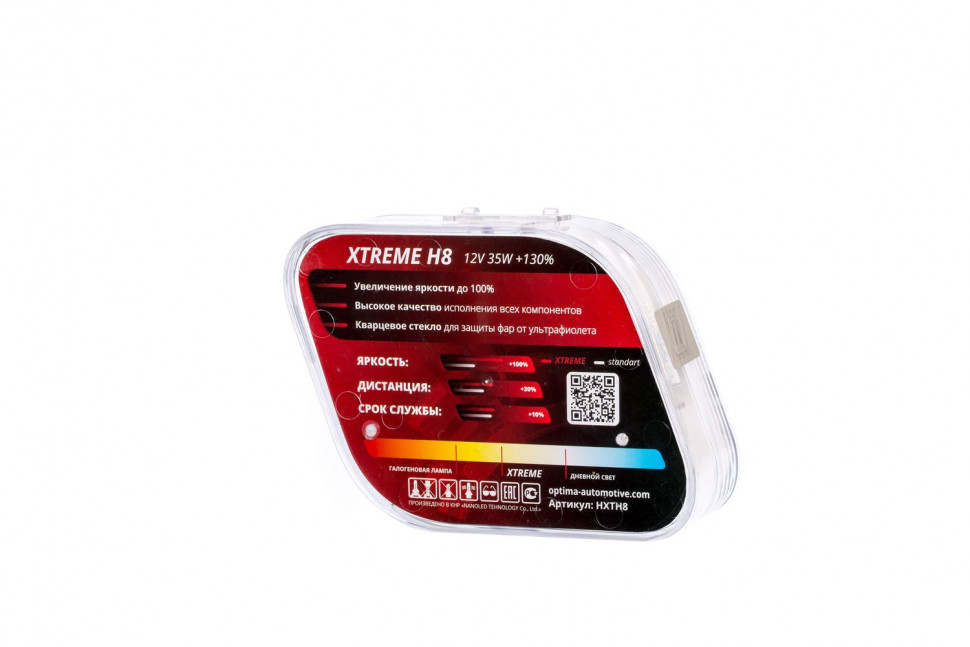 Галогенные лампы Optima Xtreme H8 +130% light 4200K, 12V, 35W
