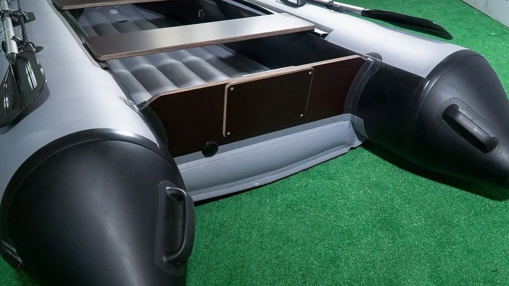 картинка Надувная лодка ПВХ, RiverBoats RB 340 НДНД, черно-серый