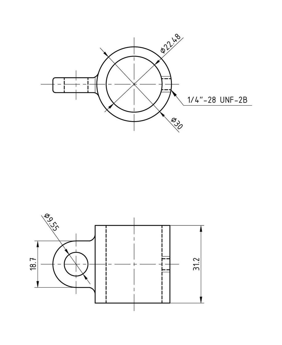 картинка Кронштейн леера 7/8" (22,2 мм) скользящий с петлей