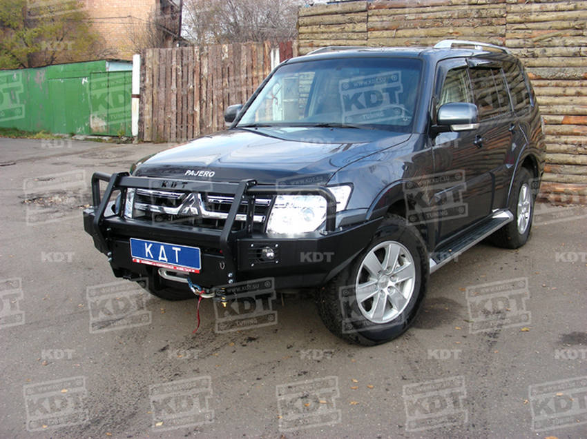 картинка Бампер передний KDT силовой со съёмным кенгурином для Mitsubishi Pajero IV