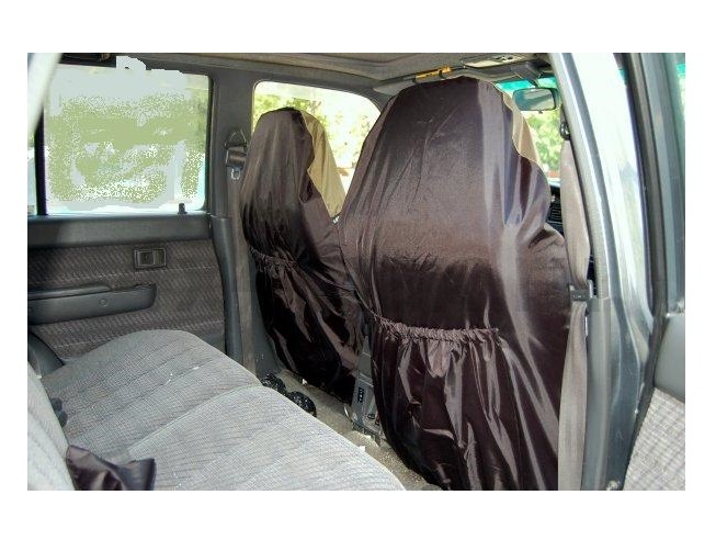 картинка Чехлы на передние сидения цвет черно-зеленый ( 2 шт )