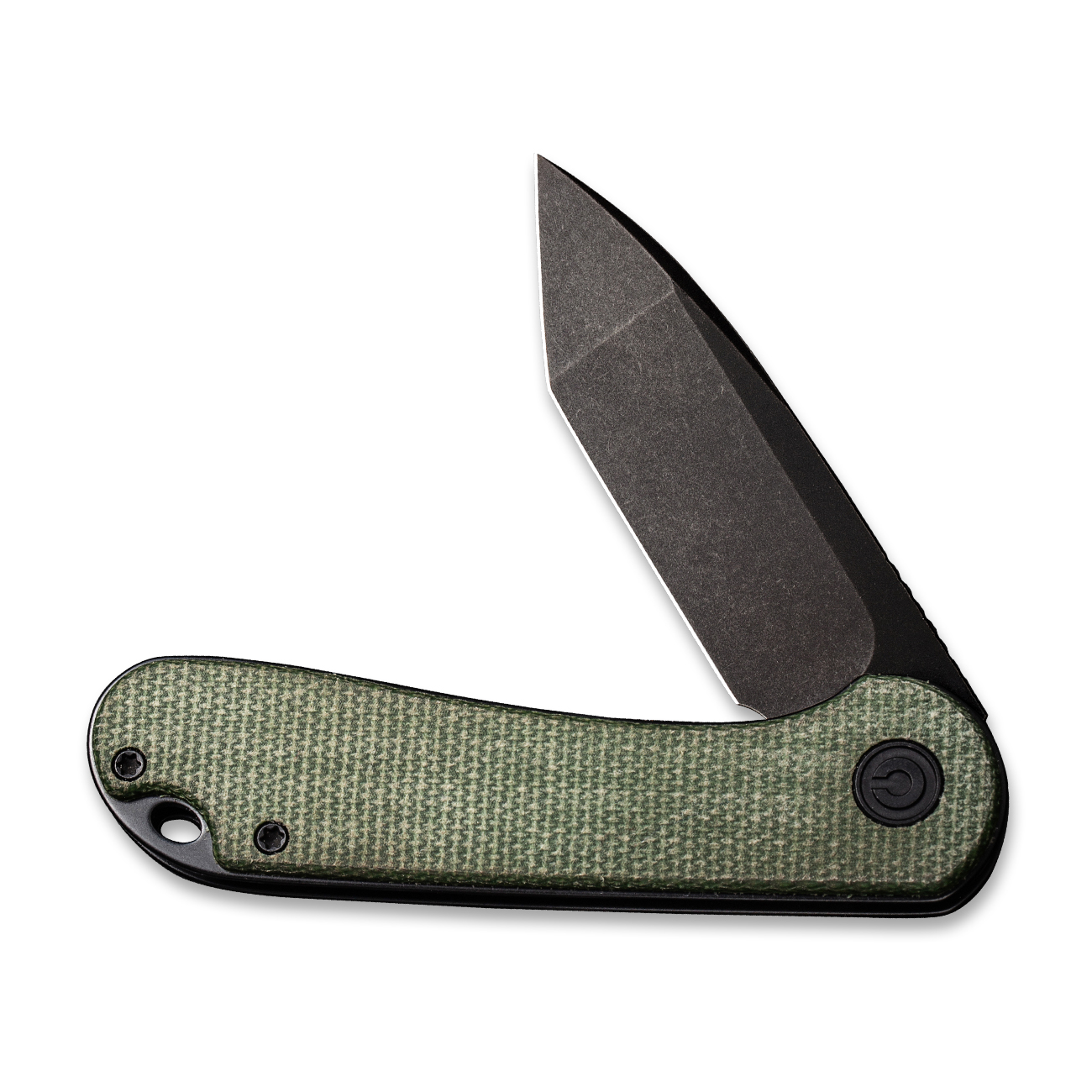 картинка Складной нож CIVIVI Elementum D2 Steel Black Stonewashed Handle Green Micarta