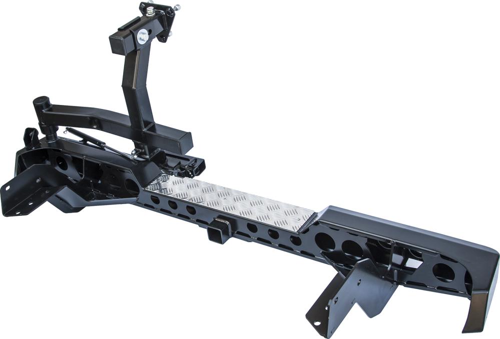 картинка Бампер задний РИФ Ford Ranger T6 с квадратом под фаркоп, калиткой и фонарями