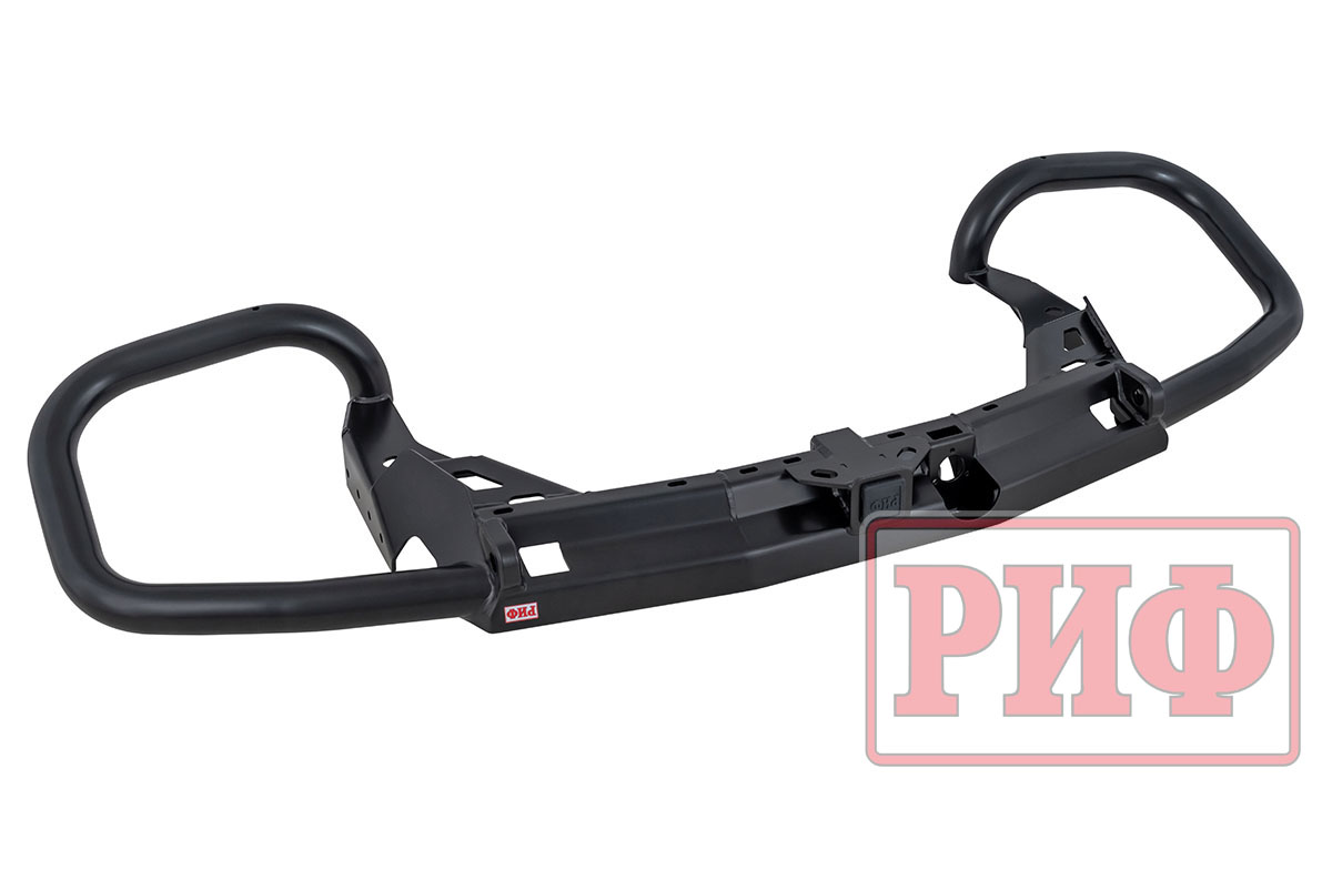 картинка Бампер задний силовой/защита штатного бампера РИФ Nissan Patrol Y62 c квадратом под фаркоп