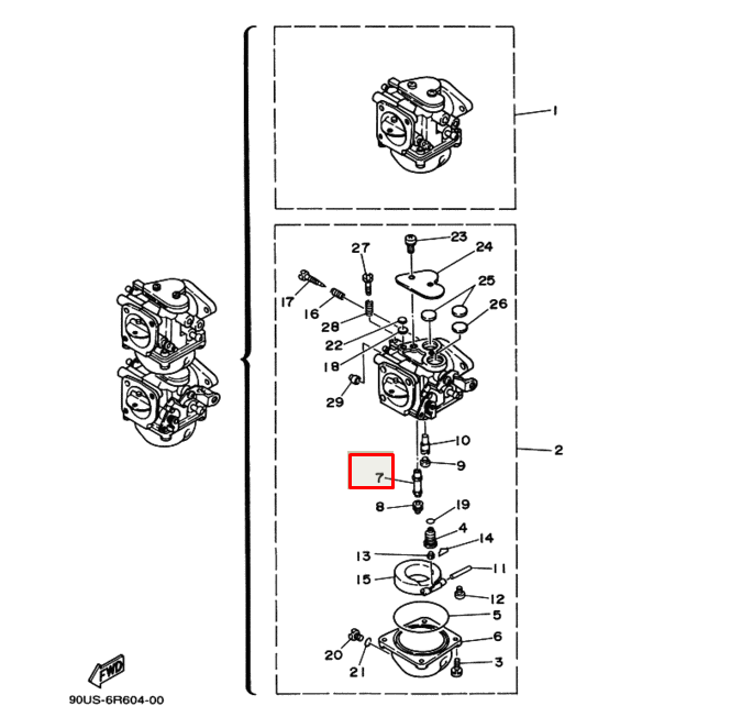Жиклёр Yamaha 40Q  6E9-14947-00