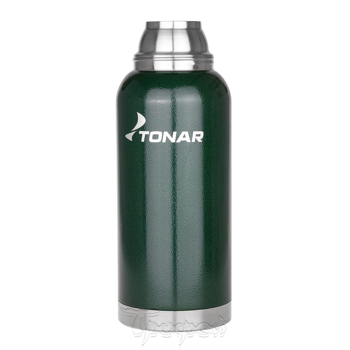 картинка Термос ТОНАР 1200ML с ситечком зеленый (2 крышки-кружки)
