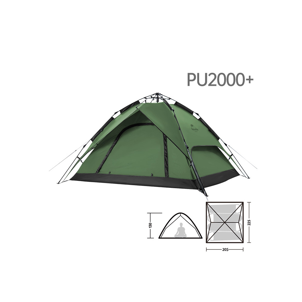картинка Палатка Naturehike автоматическая NH21ZP008, четырехместная, зеленая, 6976023920660