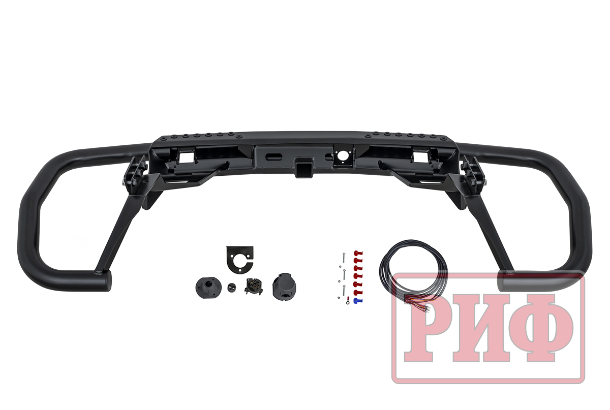 картинка Бампер РИФ задний Mitsubishi Pajero Sport 2021+ c квадратом