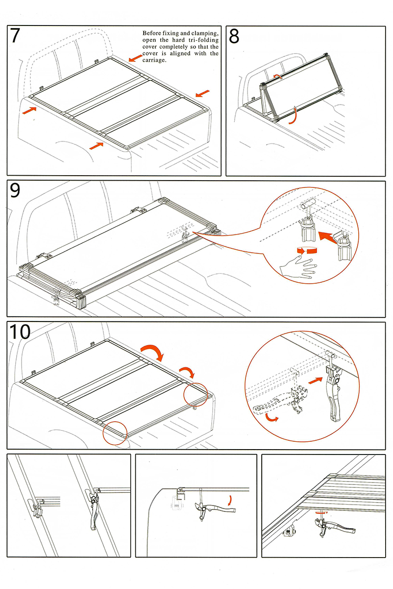 картинка Крышка кузова Mitsubishi L200 2015+, трёхсекционная, алюминиевая, черная
